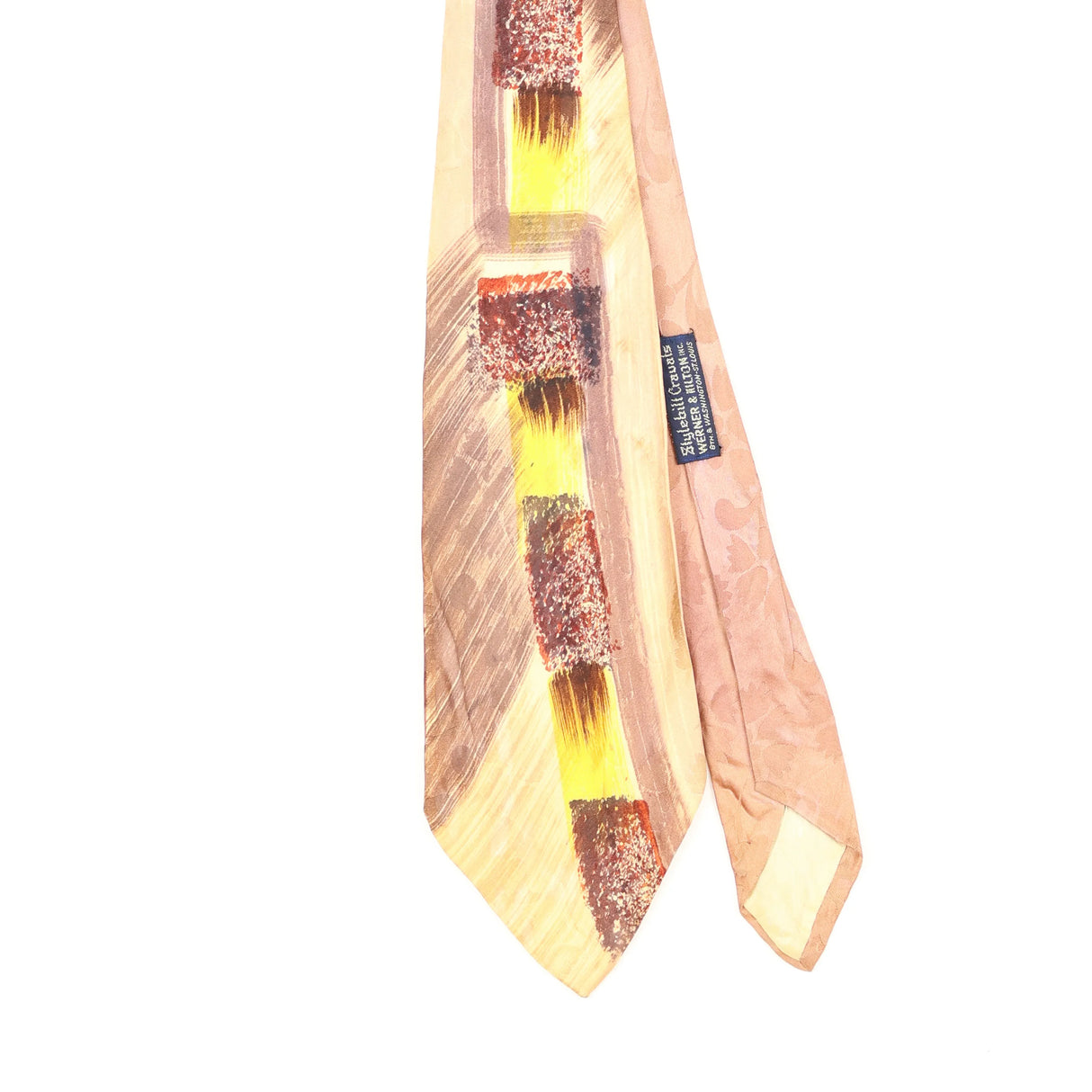 Front Front Detail of Vintage 1970's Abstract Patterned Tie