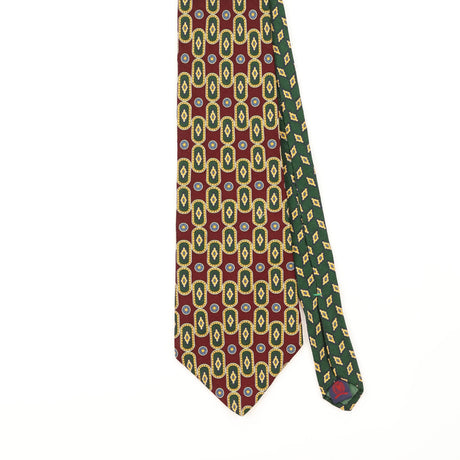 Front Detail of Vintage 1990's Tommy Hilfiger Geometric Patterned Tie