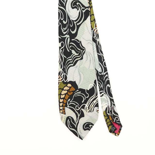 Front Detail of Vintage 1990's Abstract Patterned Tie