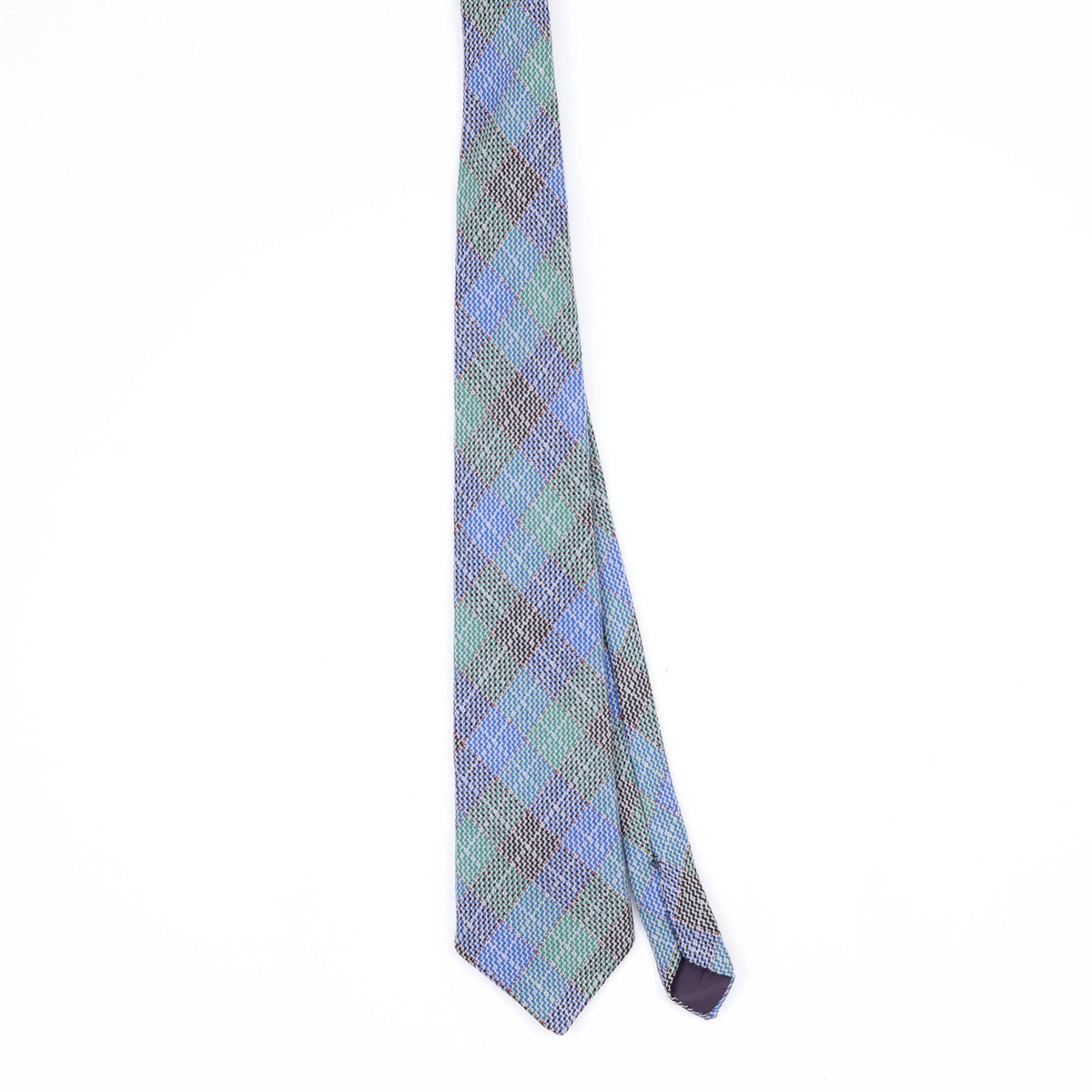 Front Front of Vintage 1980's U.S. Polo Assn. Tartan Tweed Plaids & Checks Patterned Tie