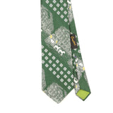 Front Front Detail of Vintage 1980's Resilio Geometric Patterned Tie