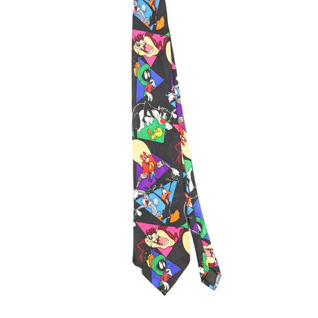 Front Front of Vintage 1990's Looney Tunes Cartoon Patterned Tie