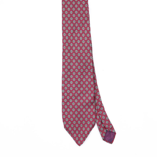 Front Front Detail of Vintage 1990's Van Heusen Foulard Geometric Patterned Tie