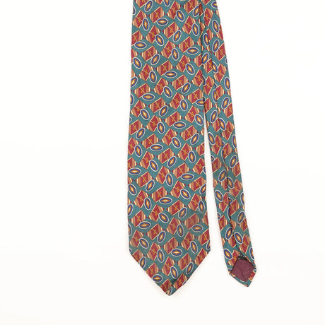 Front Detail of Vintage Christian Dior Geometric Patterned Tie