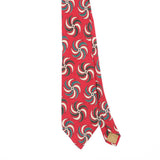 Front Front Detail of Vintage 1990's Perry Ellis Swirl Geometric Patterned Tie