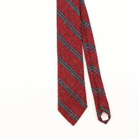 Front Detail of Vintage 1990's Boston Traders Repp Striped Patterned Tie