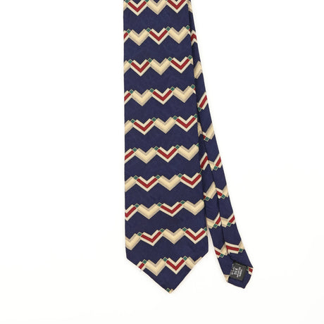 Front Detail of Vintage Alexander Julian Geometric Patterned Tie
