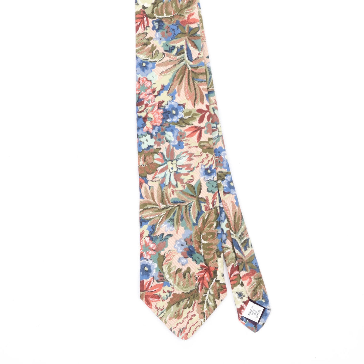 Front Front Detail of Vintage 1990's Floral Patterned Tie