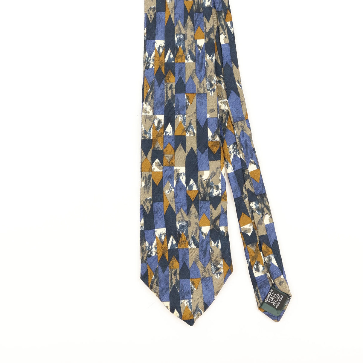 Front Detail of Vintage 1990's Geometric Patterned Tie