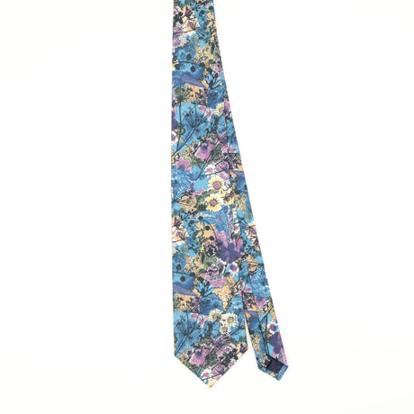 Front Front of Vintage 1990's Liberty of London Tana Lawn Floral Patterned Tie