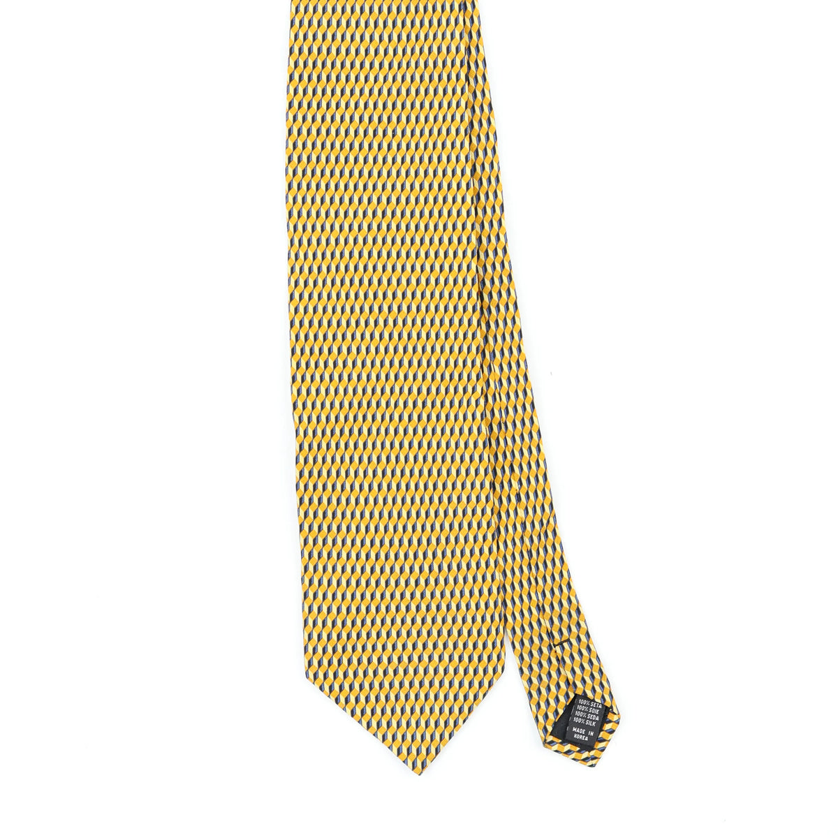 Front Front Detail of Vintage 1990's Cubes Geometric Patterned Tie