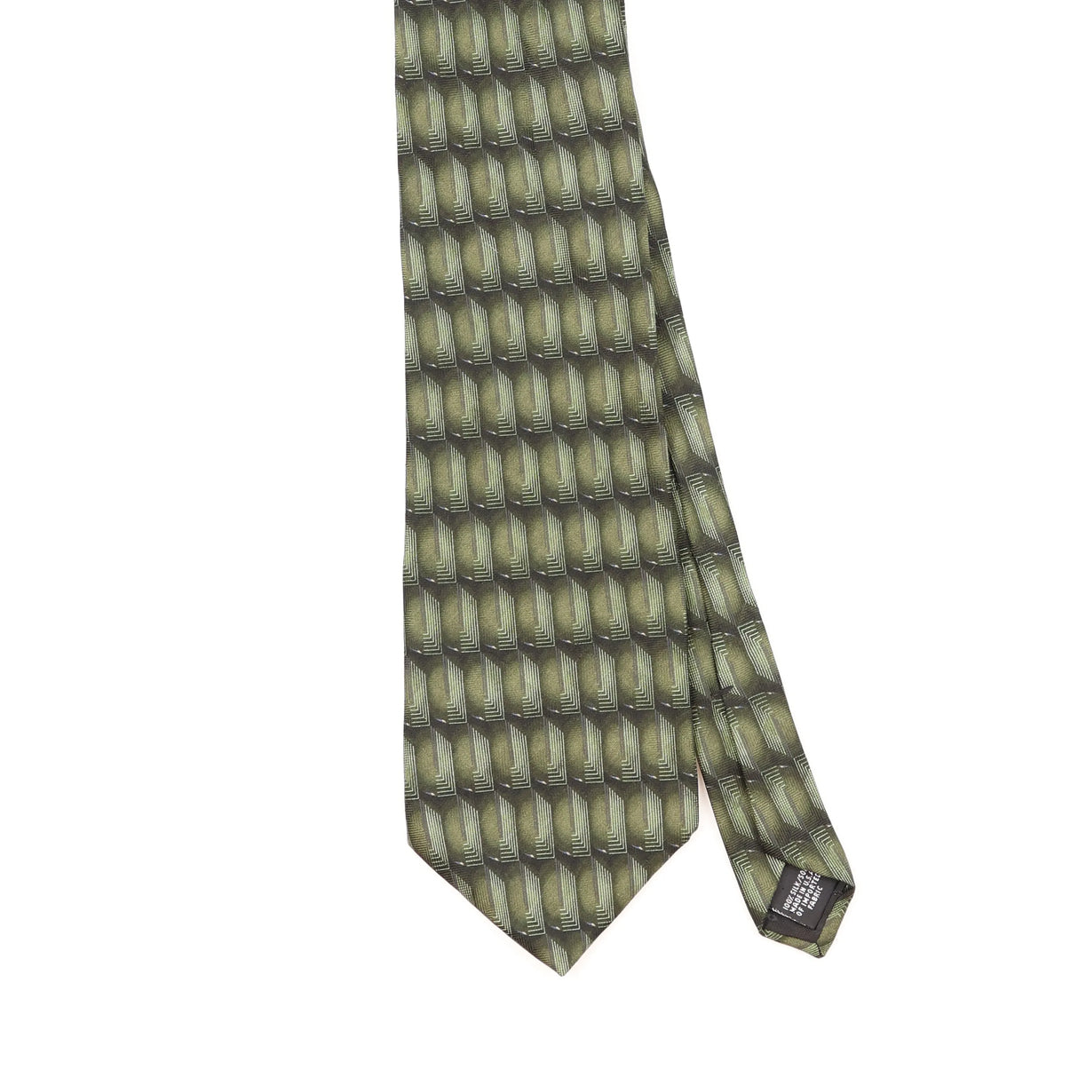 Front Detail of Vintage 1990's Bill Blass Geometric Patterned Tie