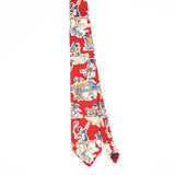 Front Front of Vintage 1990's Tennis Cartoon Patterned Tie