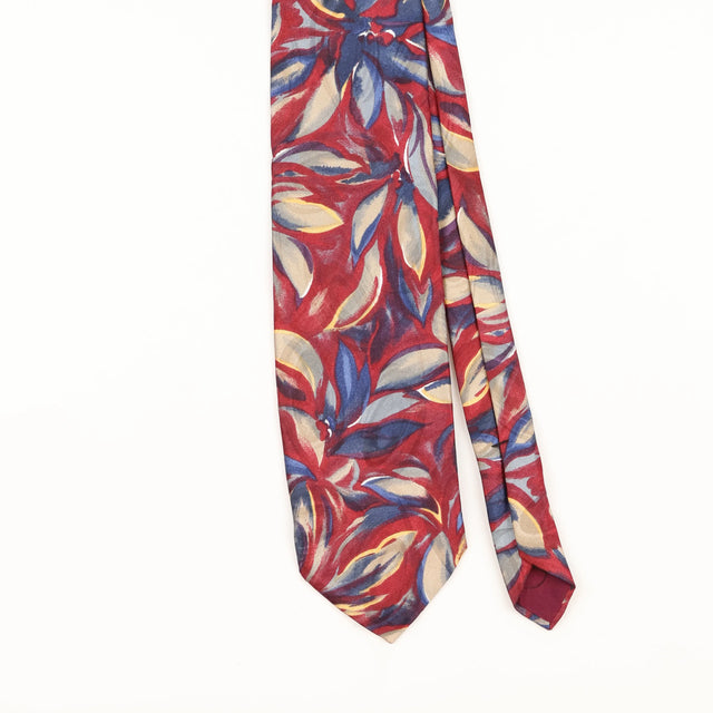 Front Detail of Vintage 1990's Ketch Floral Patterned Tie