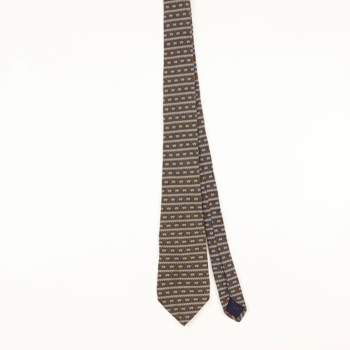 Front of Vintage 1990's Ted Lapidus Geometric Patterned Tie