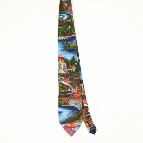 Front Front of Vintage 1990's Gant Landscape Abstract Patterned Tie