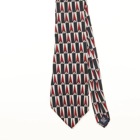Front Detail of Vintage 1990's Pierre Cardin Geometric Patterned Tie