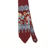Front Detail of Vintage 1990's Bill Blass Floral Patterned Tie