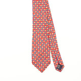 Front Detail of Vintage 1990's Thomas Pink Geometric Patterned Tie