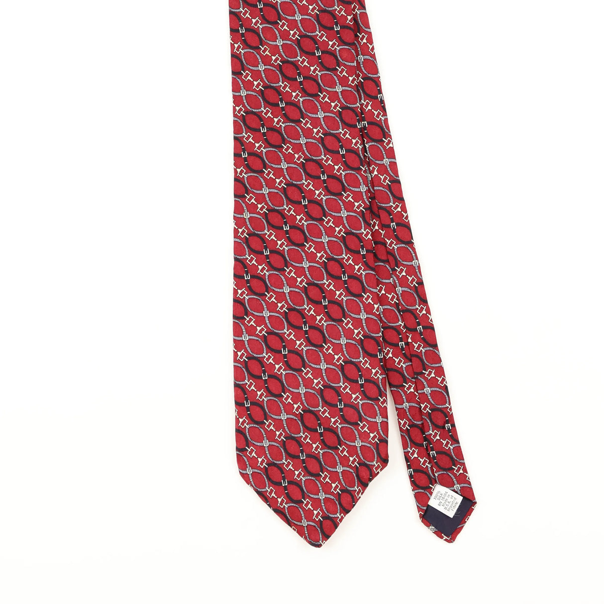 Front Detail of Vintage 1990's Belts Geometric Patterned Tie