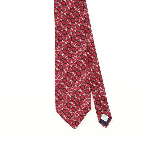 Front Detail of Vintage 1990's Belts Geometric Patterned Tie