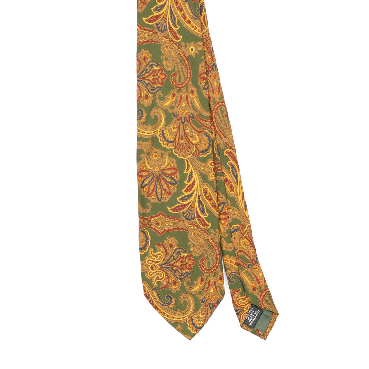 Front Front Detail of Vintage 1990's Paisley Patterned Tie