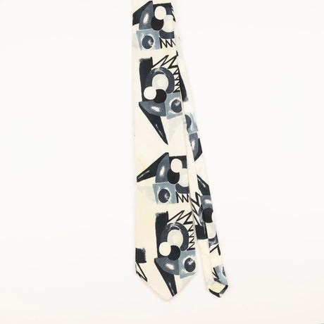 Front of Vintage 1990's Pierre Balmain Abstract Patterned Tie
