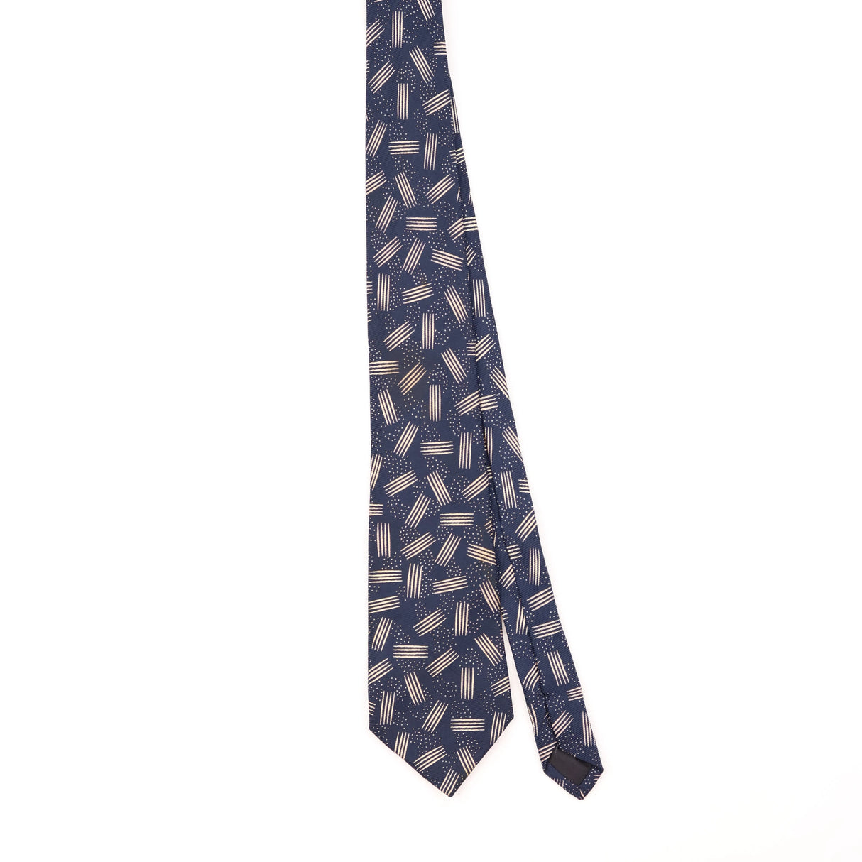Front of Vintage 1990's Lines Geometric Patterned Tie