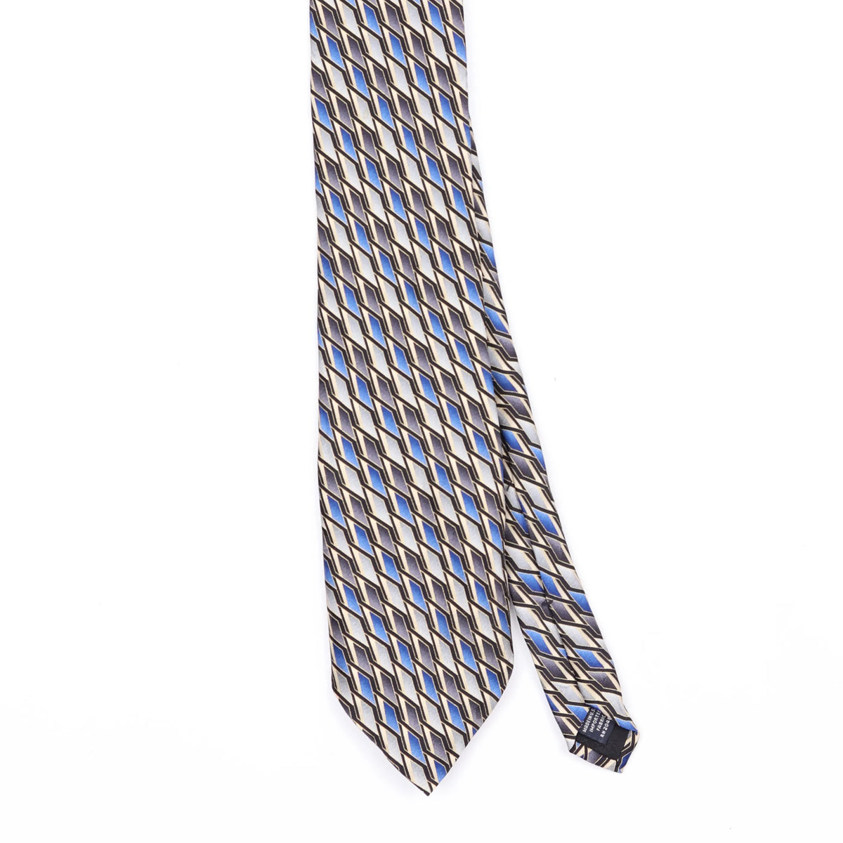 Front Front Detail of Vintage 1990's Stafford Geometric Patterned Tie