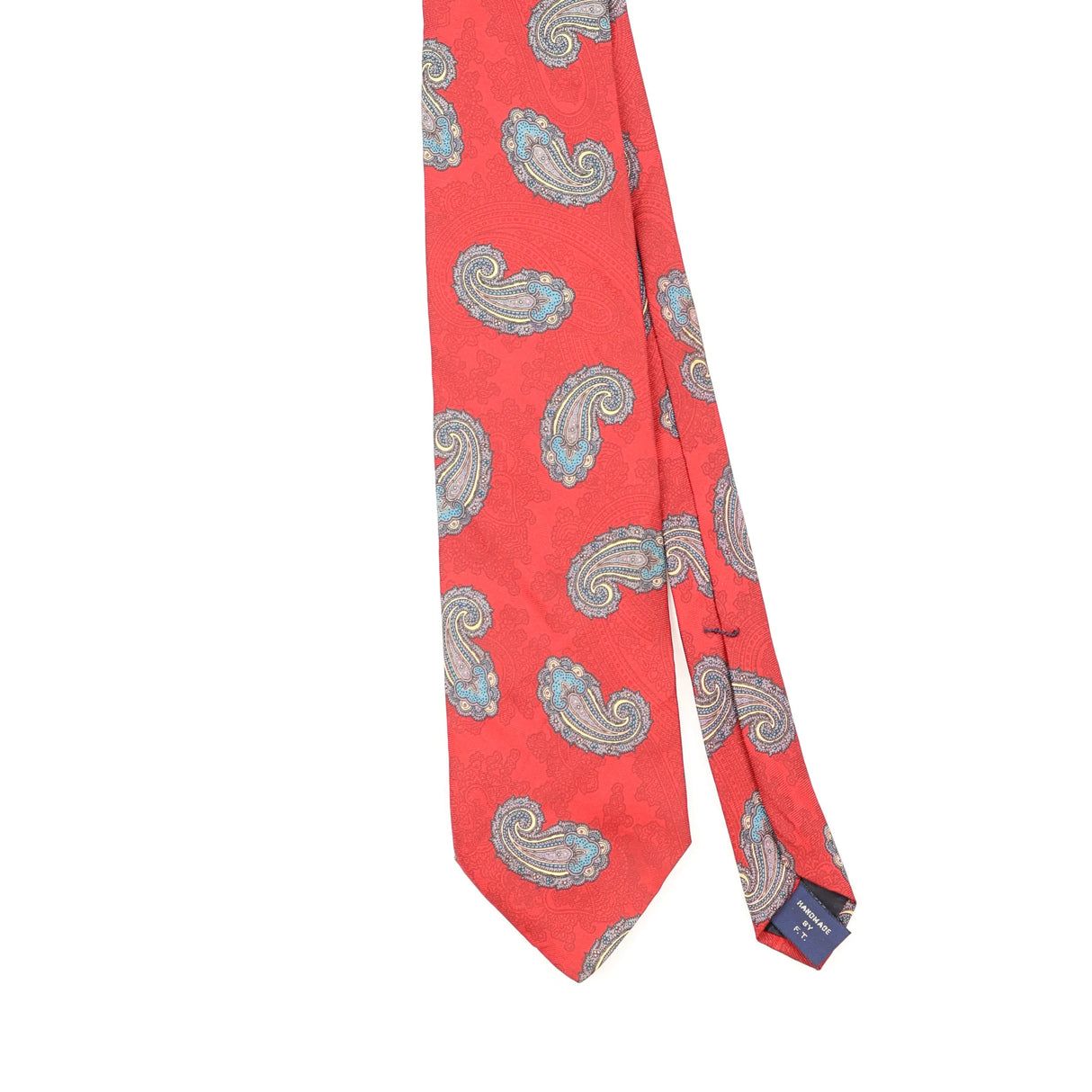 Front Front Detail of Vintage 1990's Paisley Patterned Tie