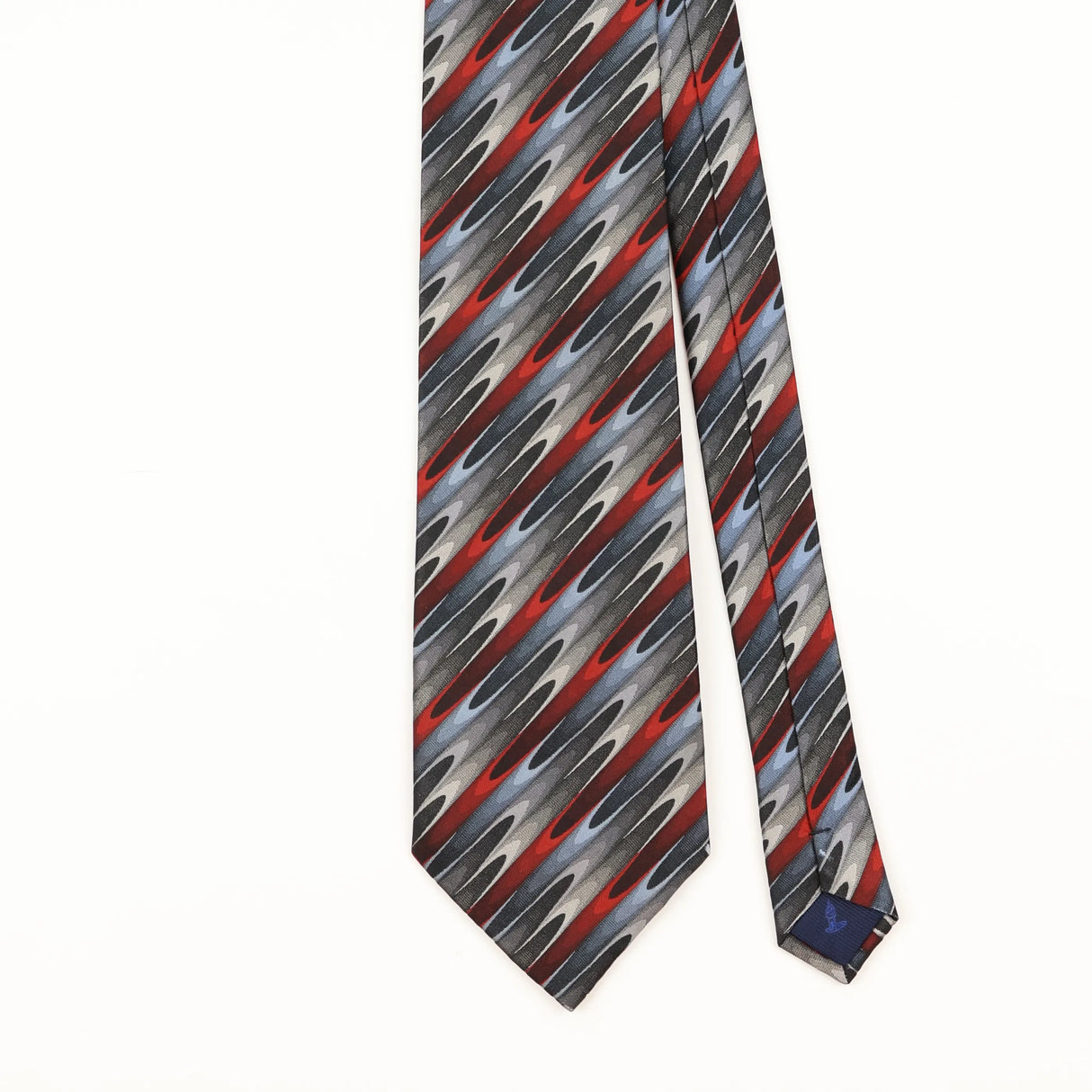 Front Detail of Vintage Trussardi Illusion Abstract Patterned Tie