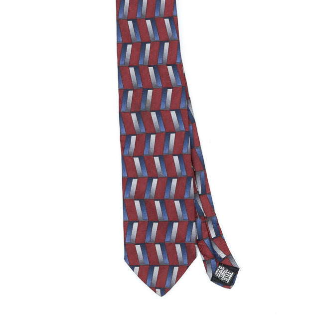 Front Front Detail of Vintage 1990's Towncraft Geometric Patterned Tie