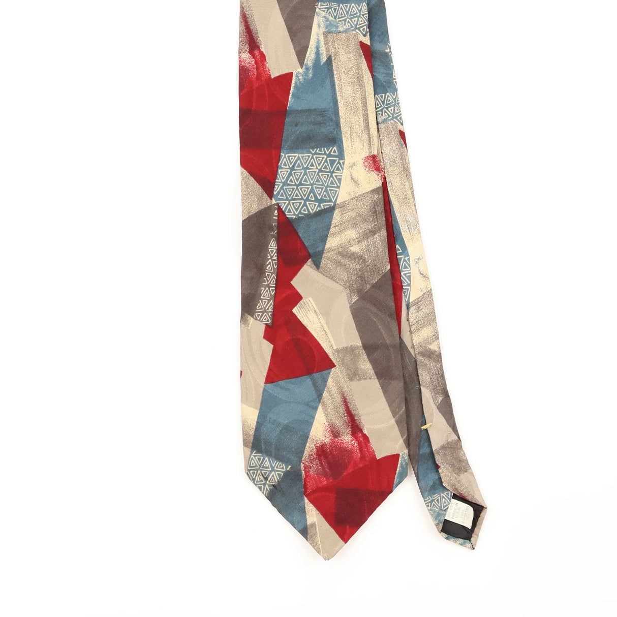 Front Detail of Vintage 1990's Oscar De La Renta Abstract Patterned Tie
