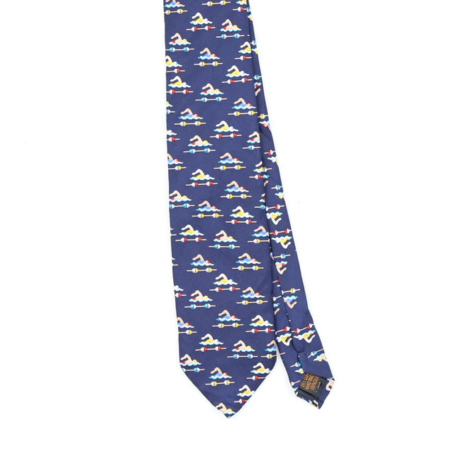 Front Front Detail of Vintage Alynn Neckwear Swimmer Cartoon Patterned Tie
