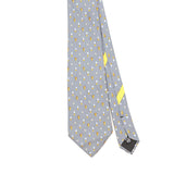 Front Detail of Vintage 1990's Salvatore Ferragamo Football Geometric Patterned Tie