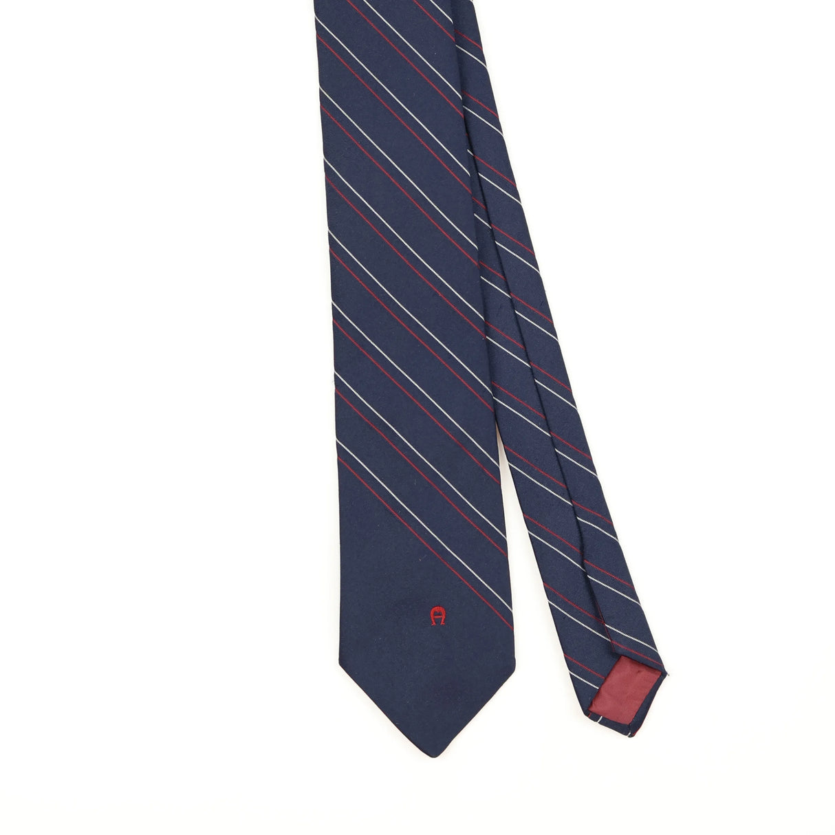 Front Front Detail of Vintage 1990's Etienne Aigner Striped Patterned Tie