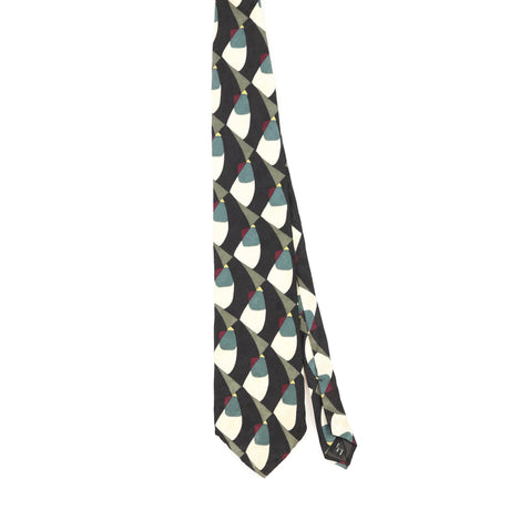 Front Front of Vintage 1990's Mulberry Geometric Patterned Tie