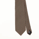Front Detail of Vintage 1980's Emporio Armani Geometric Patterned Tie
