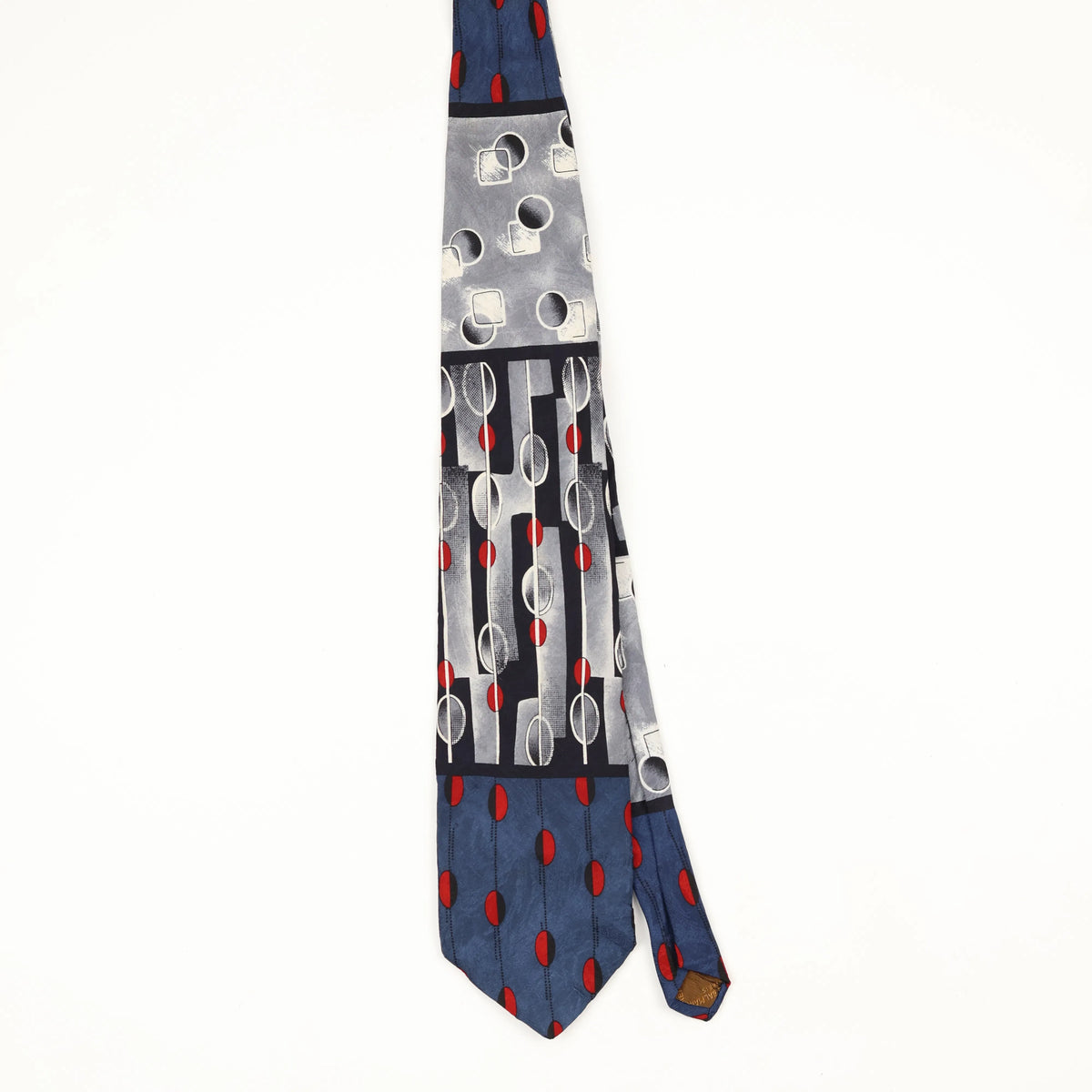 Front Front of Vintage 1990's Pierre Balmain Circles Geometric Patterned Tie