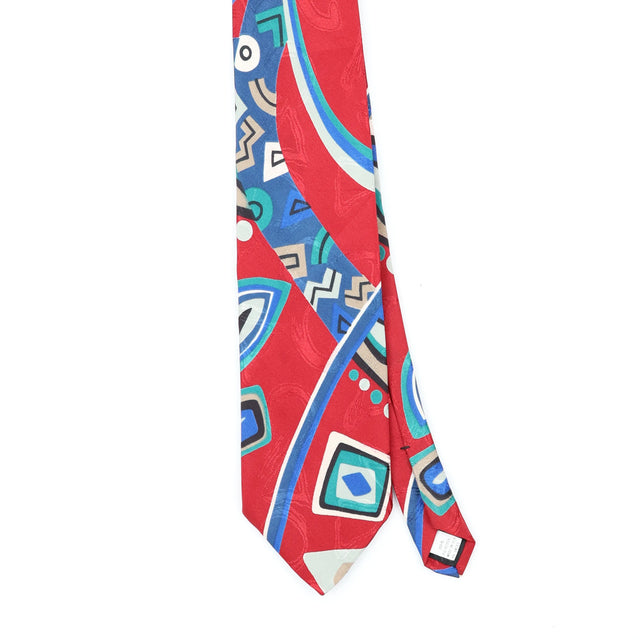 Front Front Detail of Vintage 1990's Botany 500 Abstract Patterned Tie