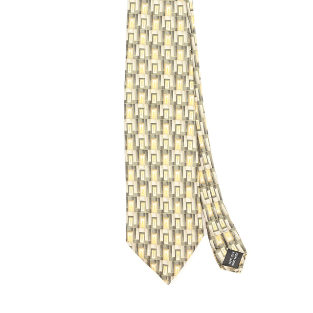 Front Front Detail of Vintage Pierre Cardin Geometric Patterned Tie