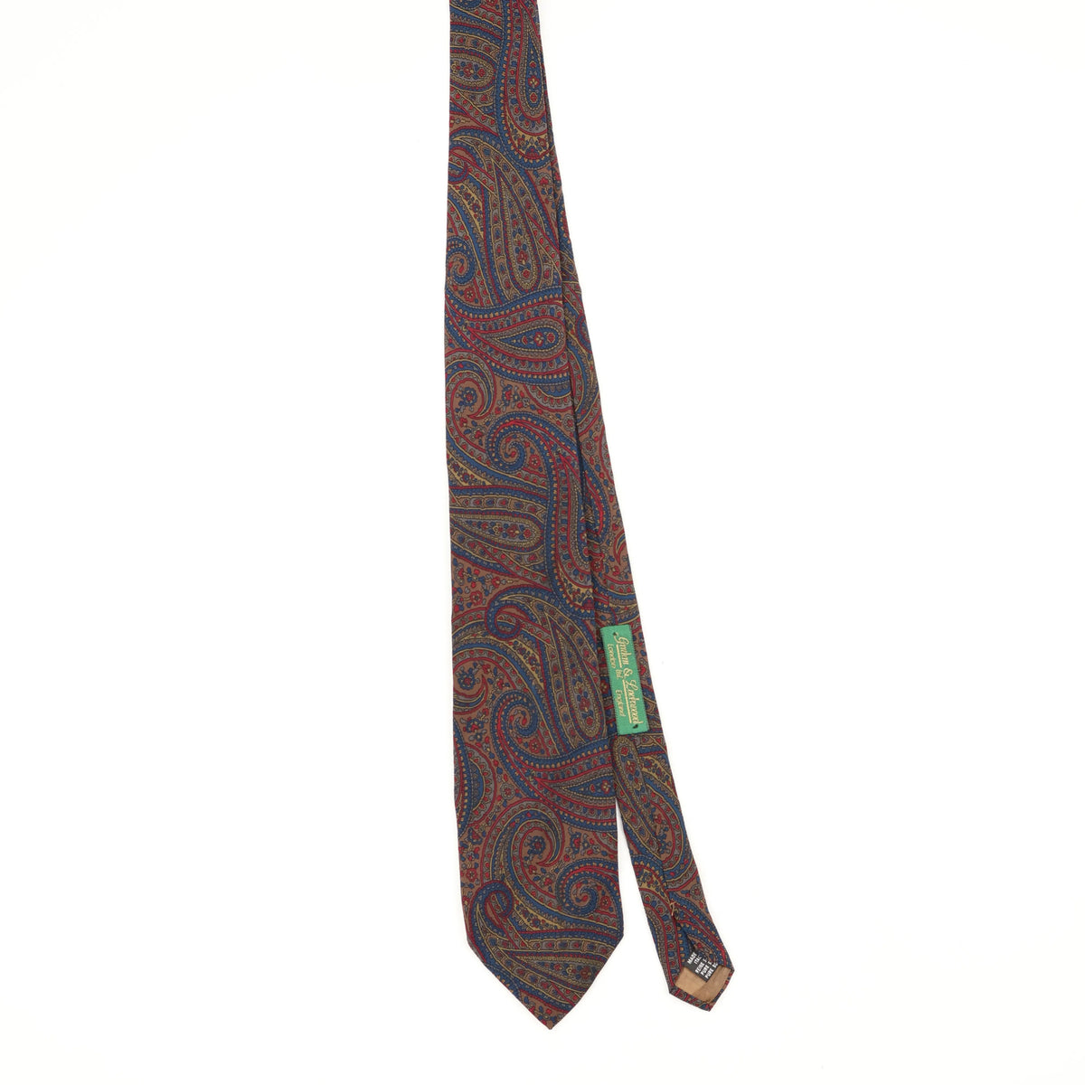 Front Front of Vintage 1990's Paisley Patterned Tie