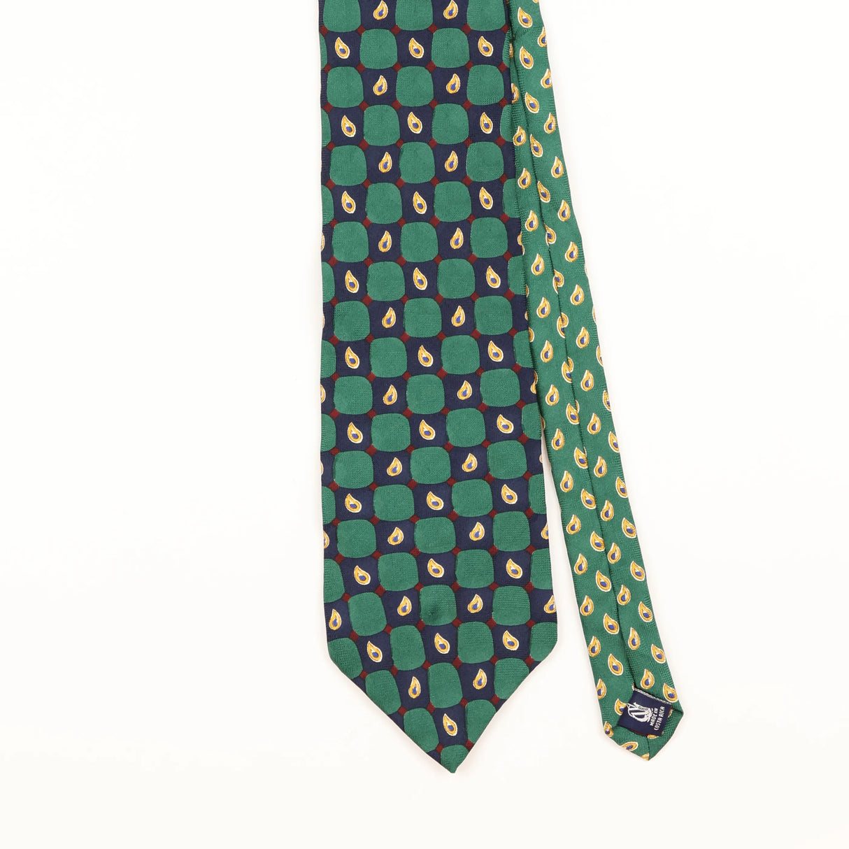Front Detail of Vintage Nautica Geometric Patterned Tie