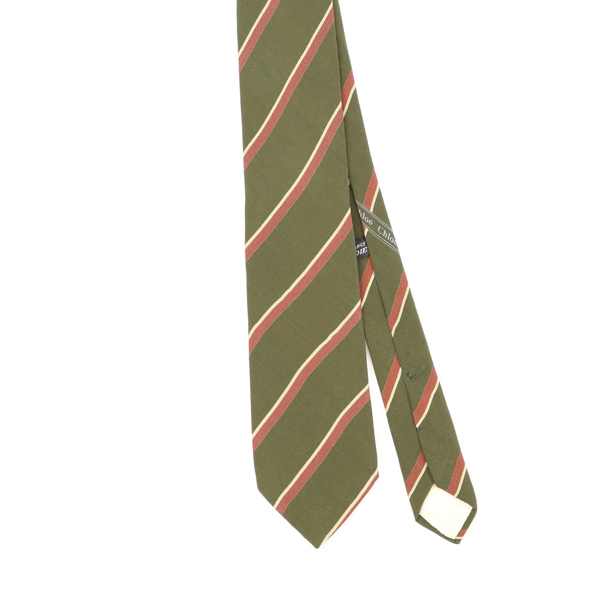 Front Front Detail of Vintage 1980's Chloé Striped Patterned Tie