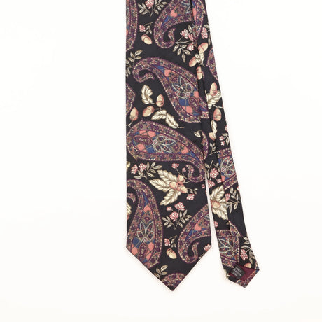 Front Detail of Vintage 1990's Paisley Patterned Tie
