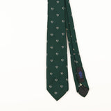 Front Detail of Vintage 1980's Resilio French Horn Geometric Patterned Tie