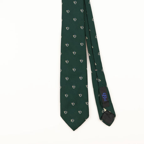 Front Detail of Vintage 1980's Resilio French Horn Geometric Patterned Tie