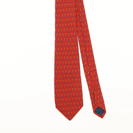 Front Detail of Vintage 1990's Pierre Balmain Geometric Patterned Tie