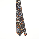 Front Front of Vintage Museum Artifacts Dinosaurs Animal Print Patterned Tie