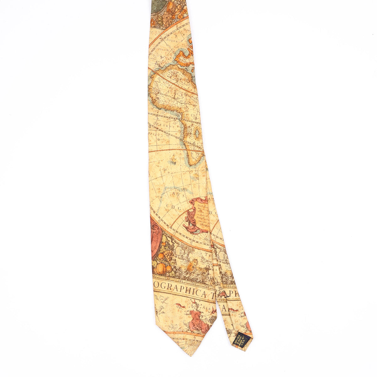 Front Front of Vintage 1990's Alynn Neckwear Map Abstract Patterned Tie
